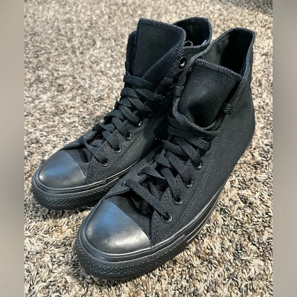 Unisex Converse Chuck Taylor All Star All Black Canvas High-Tops - Men’s Size 7 - Picture 4 of 7